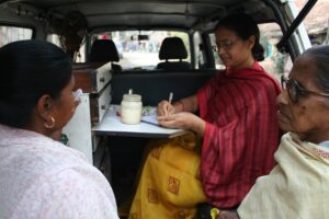 A local female homoeopathic doctor is employed for providing free homoeopathy treatment to the poor people of Calcutta slums